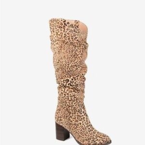 Journee Collection Leopard Print Heeled Boots - NWOT